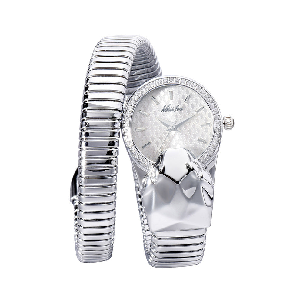 Montre serpent incrustée de diamants tendance pour femmes