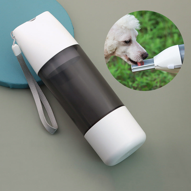 Botella de agua portátil para perros, contenedor de agua y comida de 350ml para perros, cuenco alimentador para mascotas, cuencos para beber para viajes al aire libre, dispensador de agua