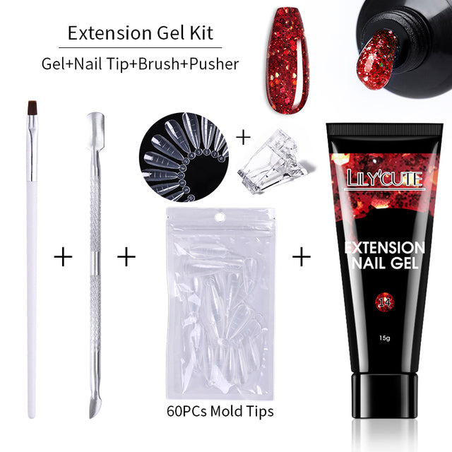 Kit de gel de extensión de uñas de 15 ml