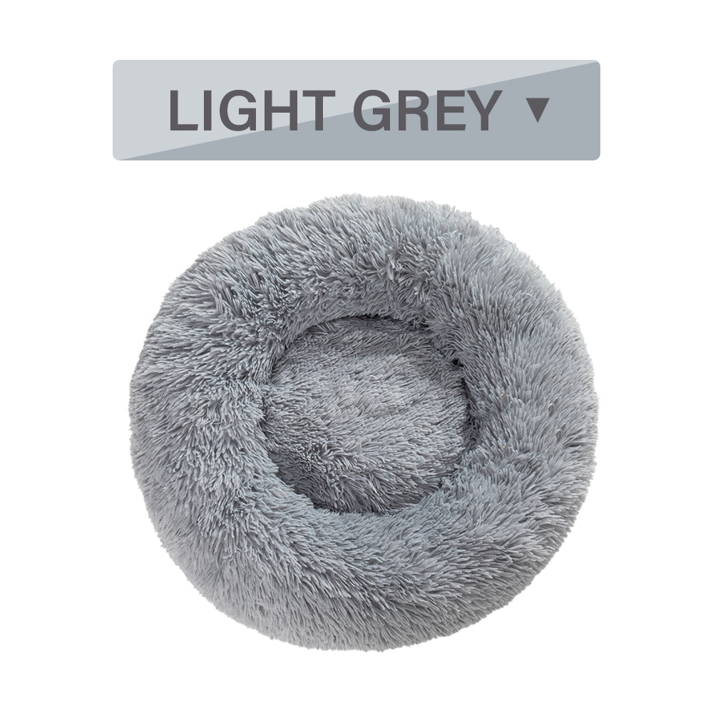 Lit moelleux en forme de beignet pour chien, coussin chaud et doux en peluche pour animal de compagnie, maison pour chien et chat, tapis de canapé lavable, apaisant, pour petits et grands chiens