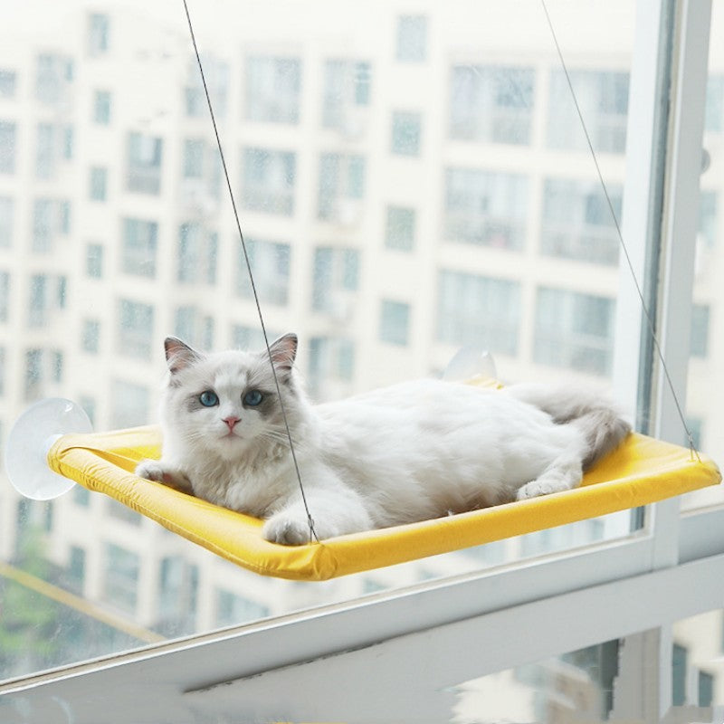 Hamaca colgante para ventana de gato con ventosa para arena para mascotas