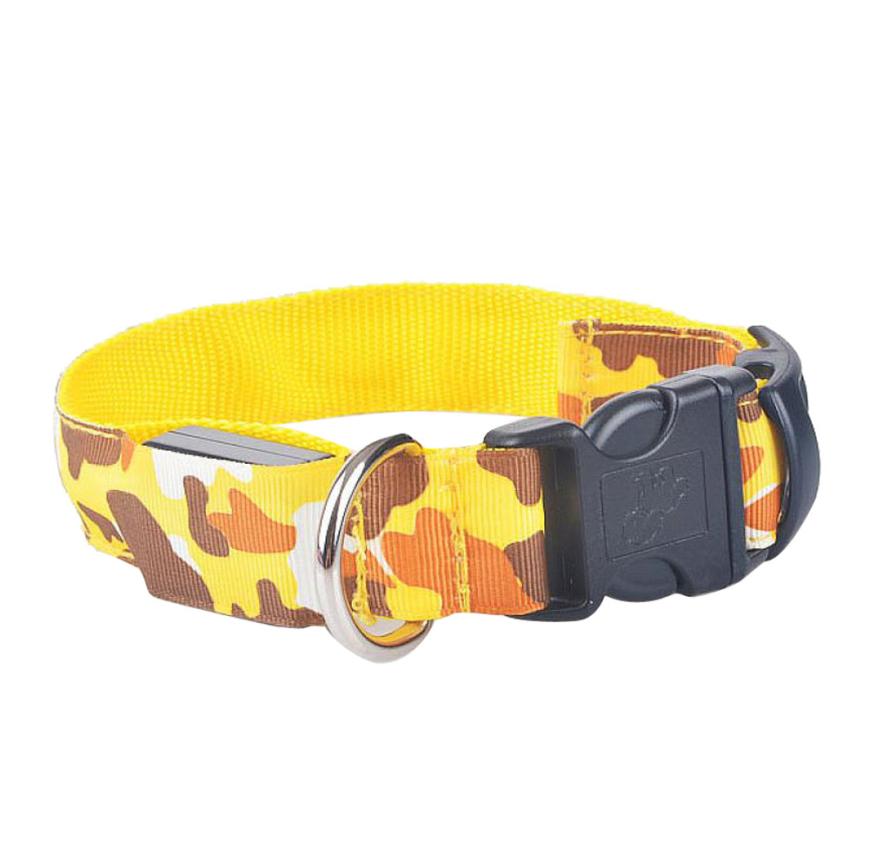 Suministros para mascotas de camuflaje collar de perro luminoso