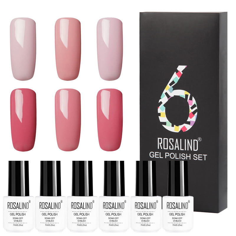 Ensemble de vernis à ongles Gel de couleur unie, coffret cadeau de manucure, 6 couleurs