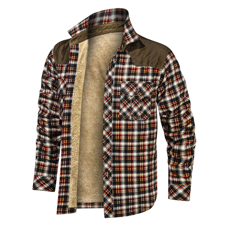 Chaqueta cálida de hombre de corte informal gruesa de lana de otoño e invierno