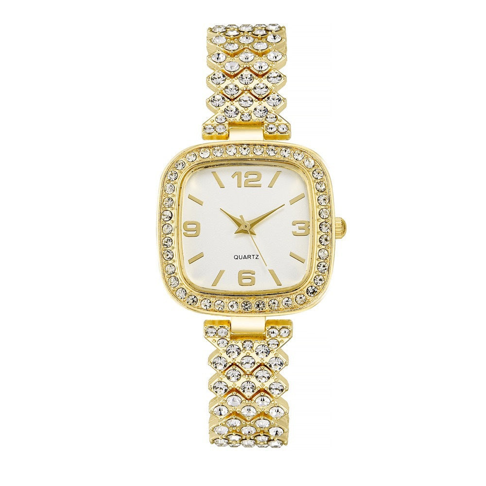 Ensemble deux pièces bracelet-montre diamant pour femme