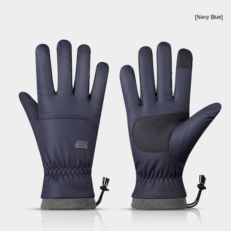 Guantes de poliéster para hombre y mujer, guantes de esquí con pantalla táctil, impermeables para exteriores, resistentes al viento, cálidos, para montar, dedo completo, polar, escalada