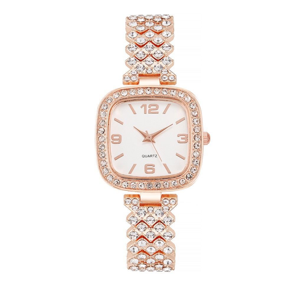 Ensemble deux pièces bracelet-montre diamant pour femme