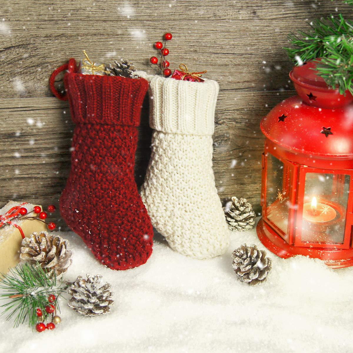 Christmas Decoration Solid Color Knitted Christmas Gift Socks