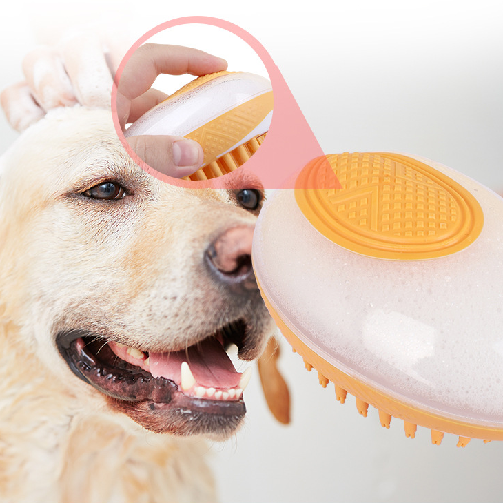 Brosse de bain 2 en 1 pour chien et chat, peigne de Massage SPA pour animaux de compagnie, douche en Silicone souple, toilettage des cheveux, outil de nettoyage pour chiens, produits pour animaux de compagnie