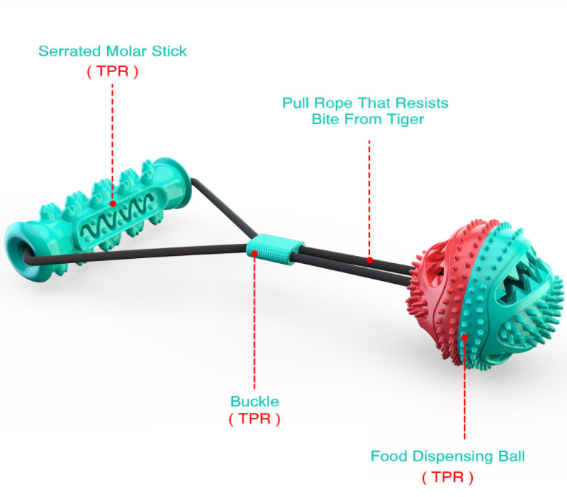 Jouets à mâcher pour chien, brosse à dents pour animaux de compagnie, os en caoutchouc, nettoyage des dents