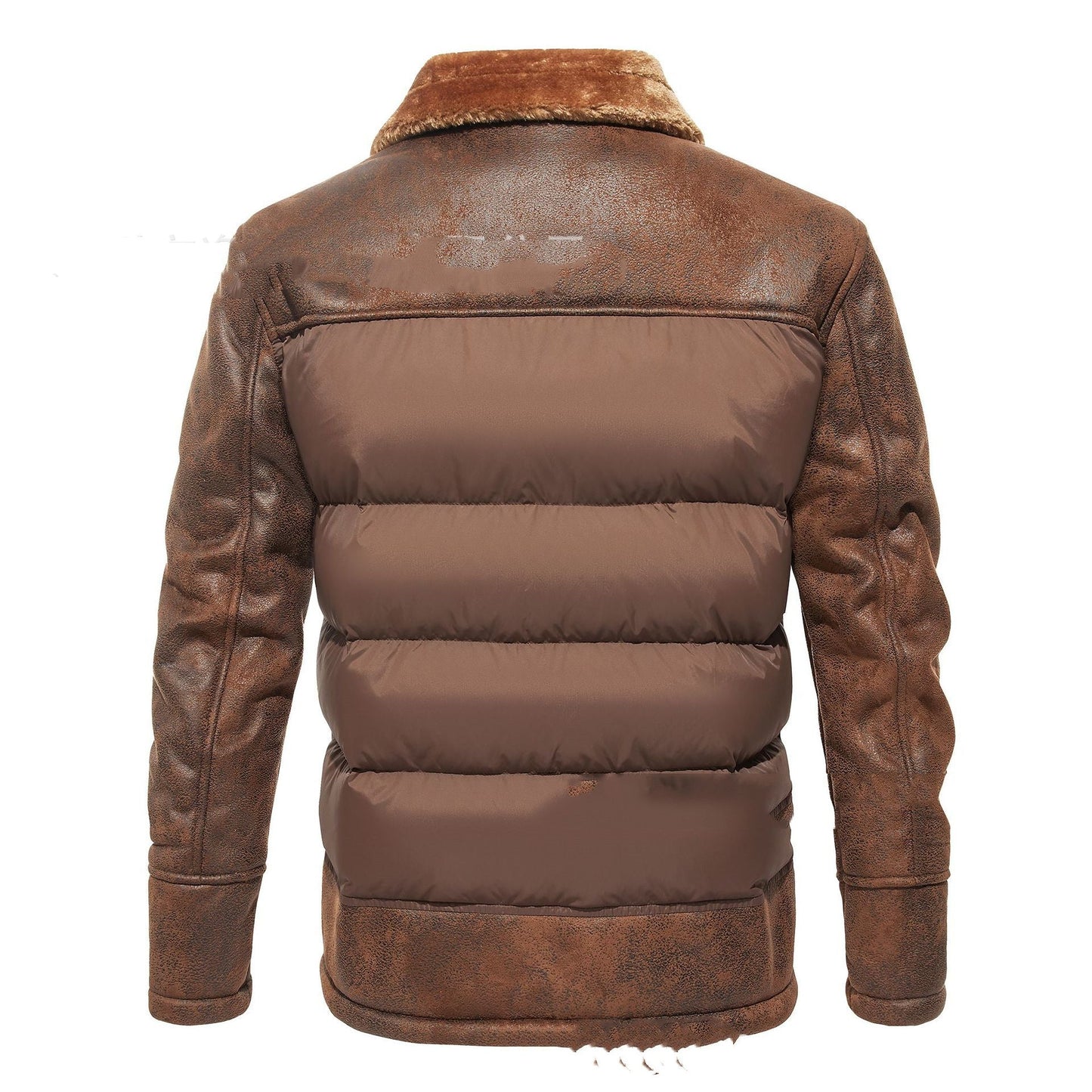 Chaqueta de moda integrada de piel de solapa para hombre de otoño e invierno