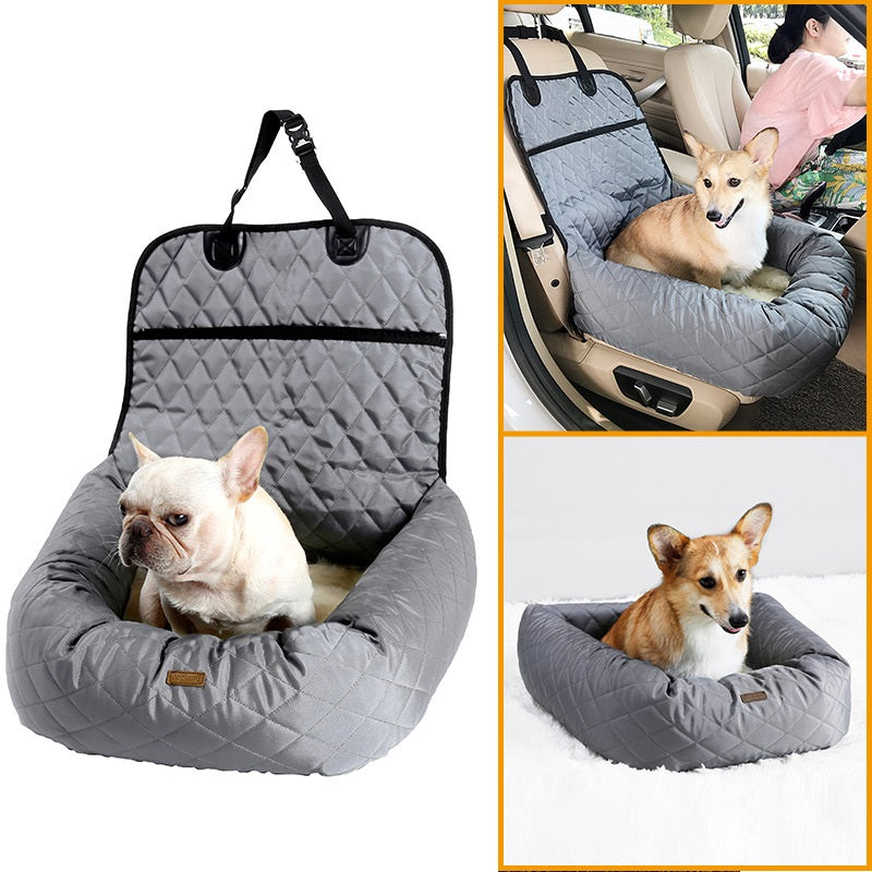 Transportín para perros 2 en 1, protector plegable para asiento de coche, cama multiusos gruesa para mascotas, colchón para coche para perros, suministros para mascotas