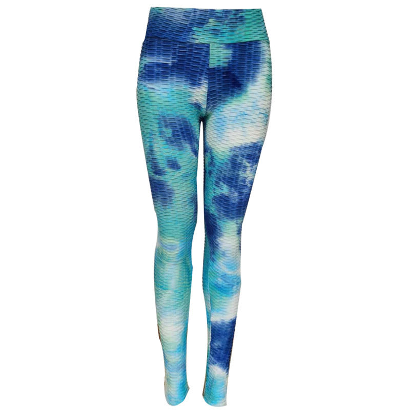 Tie-dye jacquard hip yoga leggings