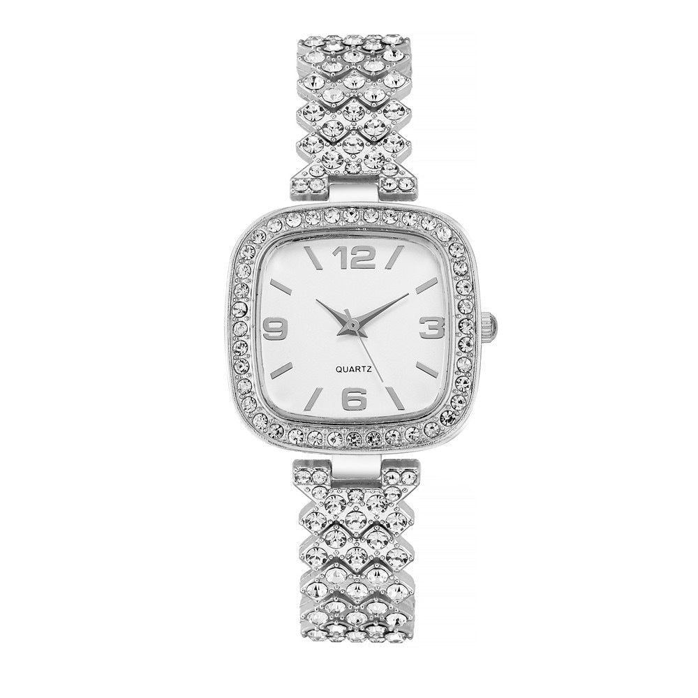 Ensemble deux pièces bracelet-montre diamant pour femme