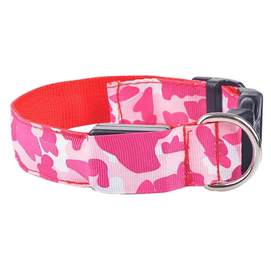 Suministros para mascotas de camuflaje collar de perro luminoso