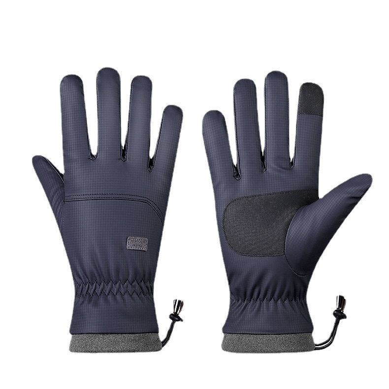 Guantes de poliéster para hombre y mujer, guantes de esquí con pantalla táctil, impermeables para exteriores, resistentes al viento, cálidos, para montar, dedo completo, polar, escalada