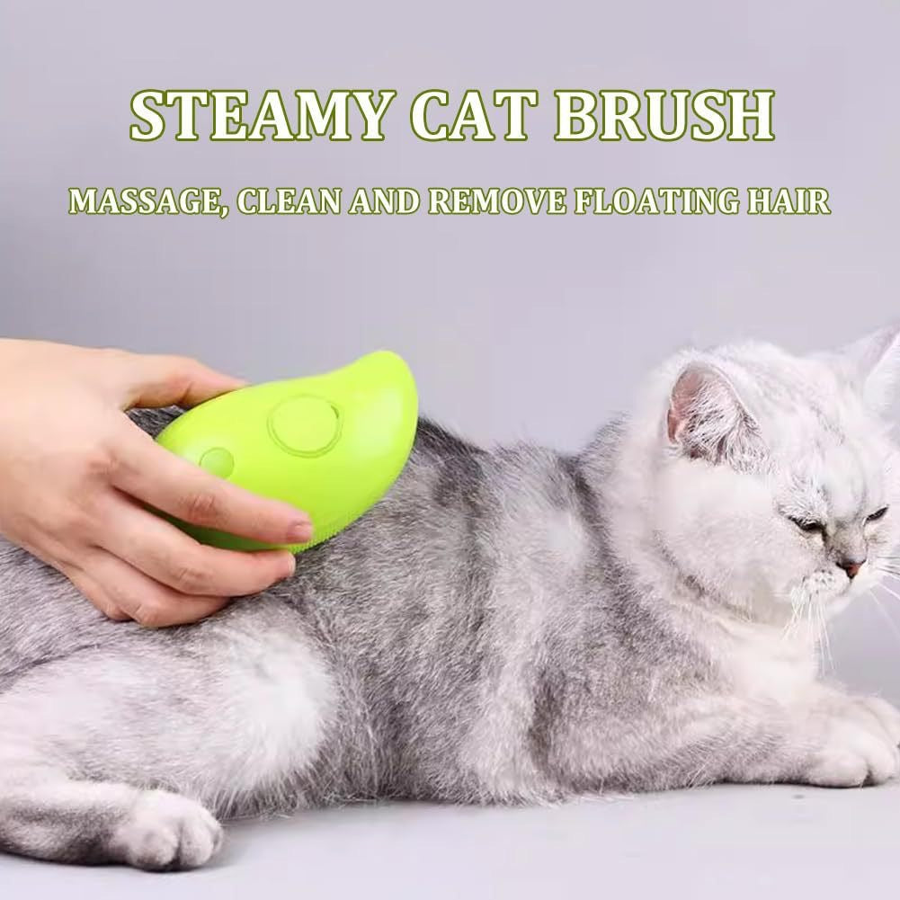 Brosse à vapeur 3 en 1 pour chat, peigne de Massage électrique pour chiens et chats, pour animaux de compagnie, toilettage, pour enlever les poils de chat