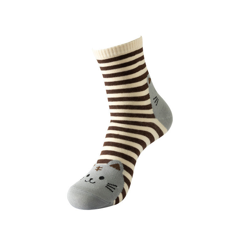 Women's Cat Medium Tube Casual Cotton Socks