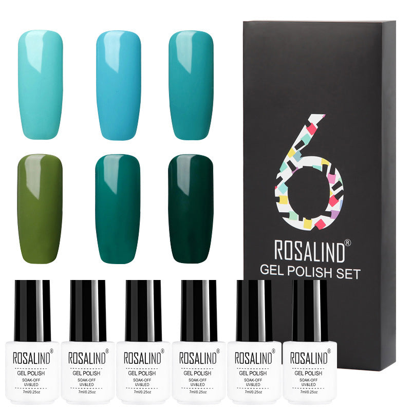 Ensemble de vernis à ongles Gel de couleur unie, coffret cadeau de manucure, 6 couleurs