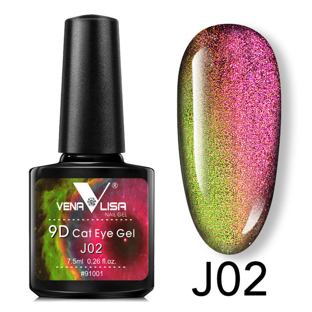 Venalisa 9D Gel Vernis Oeil de Chat Magique Caméléon Gel Vernis À Ongles Manucure Galaxy Étoilé Magnétique Multicolore 5 ml Vernis À Ongles Gel