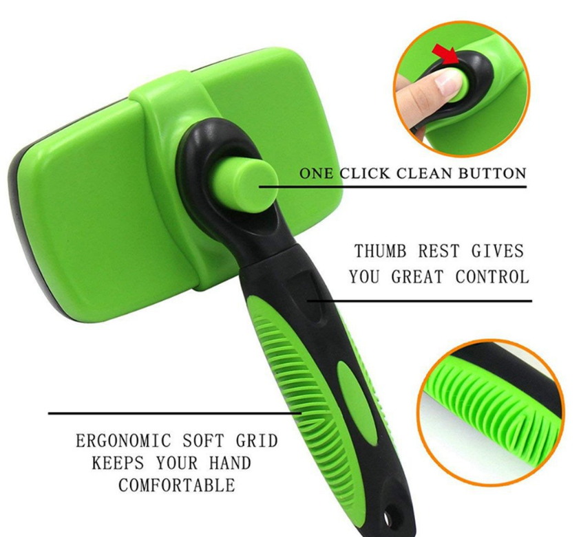 Brosse lissante autonettoyante pour animaux de compagnie