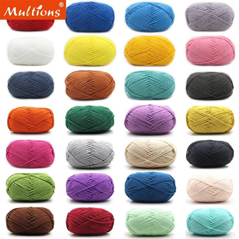 Fil de laine à tricoter en coton au lait, 50g, 4 plis, couture, Lanas teints pour Crochet artisanal, pull, chapeau, poupées, bricolage, outils de tricot