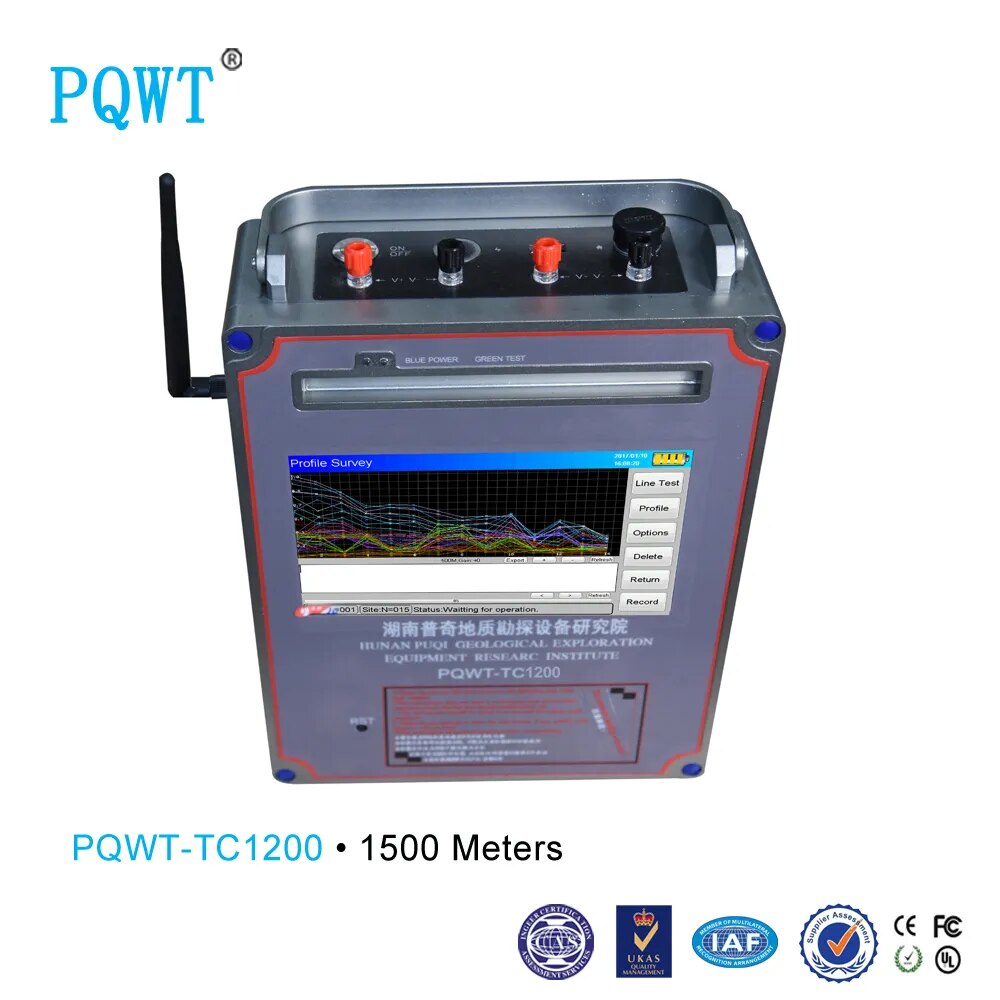 Detectores de metales industriales PQWT-TC1200 Detector de aguas profundas de 1500 m Ubicación de instrumentos de medición de aguas subterráneas Perforación de pozos