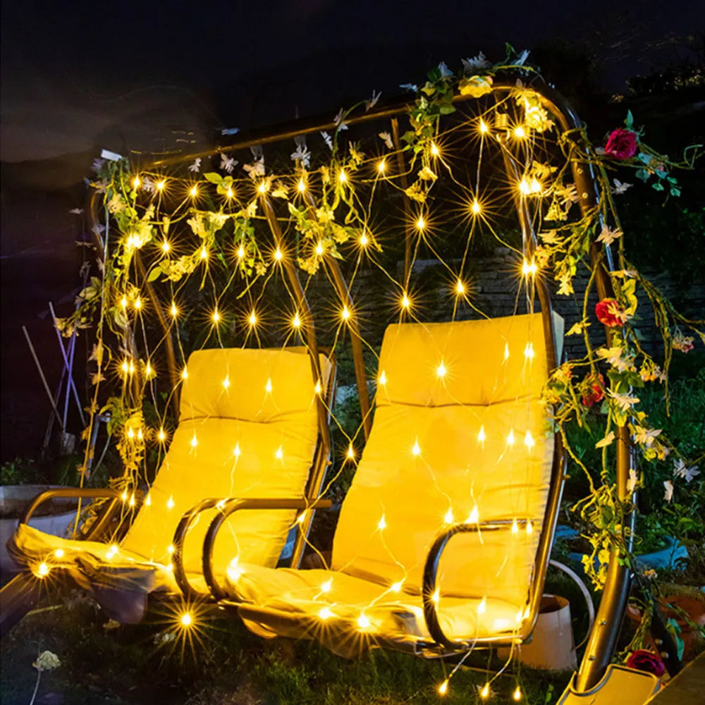 Guirlandes de noël LED 4m x 6M 1.5MX1.5M 2x3M, filet lumineux féerique, fête de noël, jardin, décoration de mariage, rideau lumineux