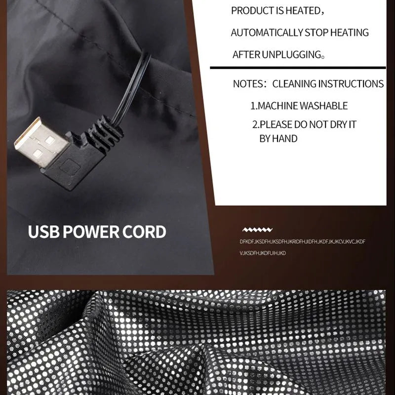 Chaleco calefactable de 9 zonas, chaquetas eléctricas con calefacción, ropa deportiva para hombres y mujeres, abrigo calefactable de grafeno, chaqueta calefactora USB para acampar