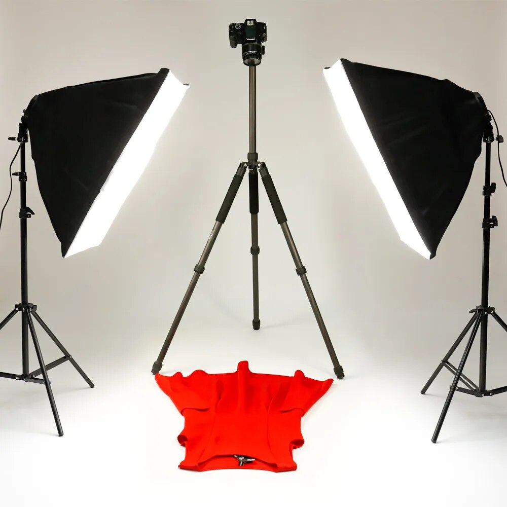 Kit d'éclairage Softbox pour photographie 50x70CM, système d'éclairage professionnel avec ampoules photographiques E27, équipement de Studio Photo