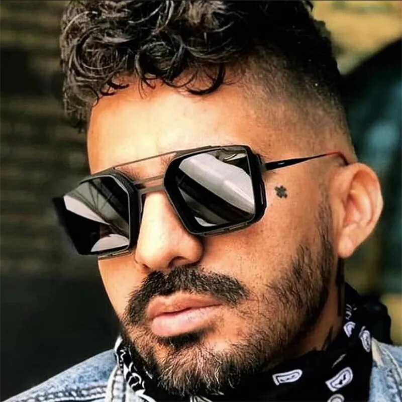 2022 Vintage Square Steampunk Sunglasses Men Fashion Luxury Punk Glasses Lentes De Sol Oculos Lunette De Soleil Zonnebril Shades