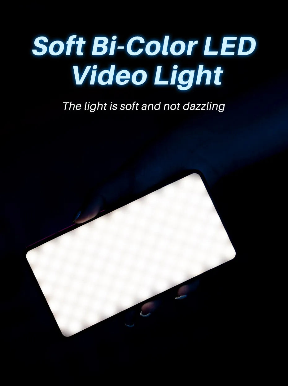 VIJIM Ulanzi VL200 Led lumière vidéo avec diffuseur souple 360 ​​° rotule 5000mAh 2500-9000k panneau de remplissage lampe caméra lumière pour Youtube