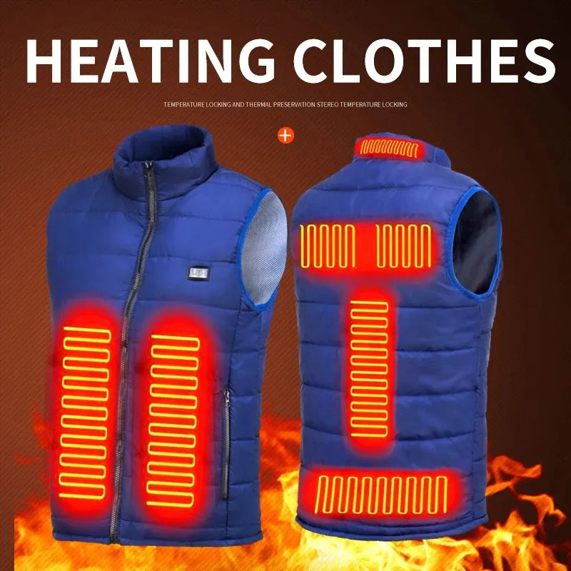 Chaleco calefactable de 9 zonas, chaquetas eléctricas con calefacción, ropa deportiva para hombres y mujeres, abrigo calefactable de grafeno, chaqueta calefactora USB para acampar