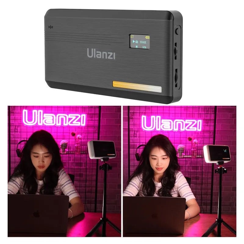 VIJIM Ulanzi VL200 Led lumière vidéo avec diffuseur souple 360 ​​° rotule 5000mAh 2500-9000k panneau de remplissage lampe caméra lumière pour Youtube