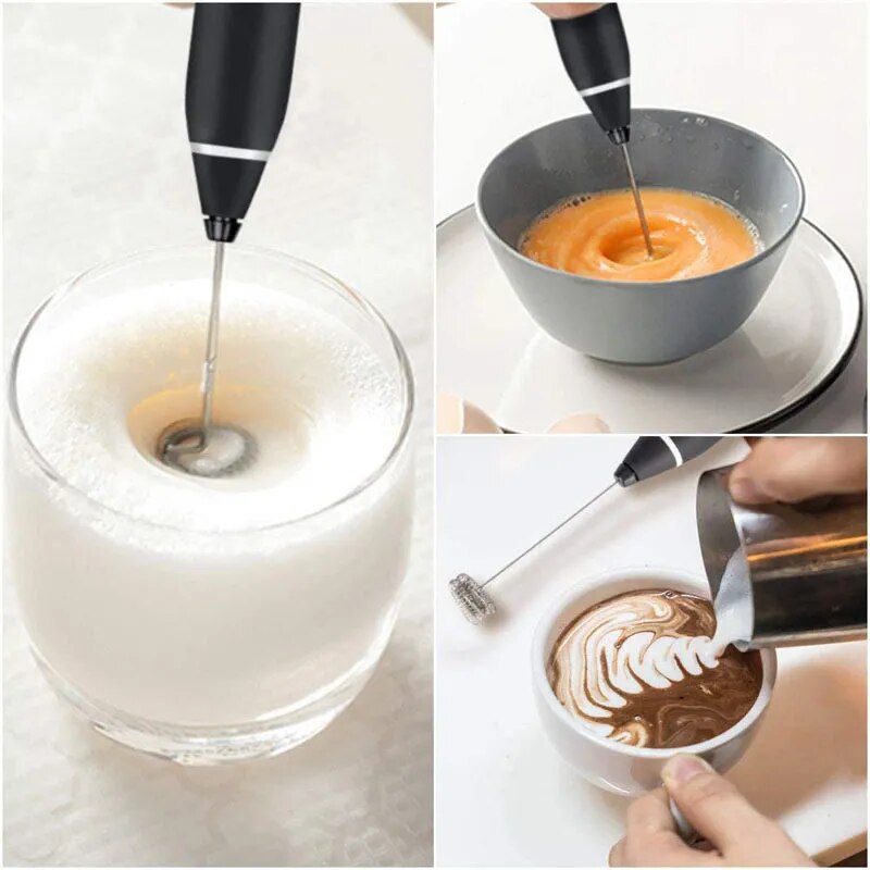 Batidora eléctrica de mano inalámbrica, minicafetera eléctrica USB, batidora para café, crema de capuchino