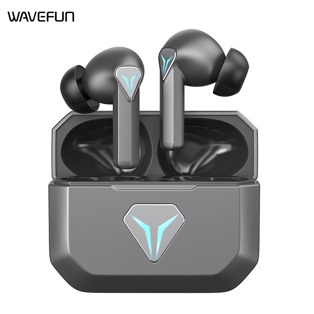 Auriculares Bluetooth Auriculares inalámbricos para juegos Auriculares Wavefun Auriculares para juegos con micrófono 45 ms Control de volumen de baja latencia The Alien Stuff 