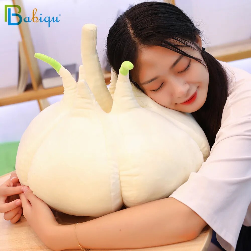 1pc 40CM Simulation Vegetable Garlic Plush Toys Creative Plant Pillow Real Like Stuffed Doll for Children Home Decor Funny Gifts