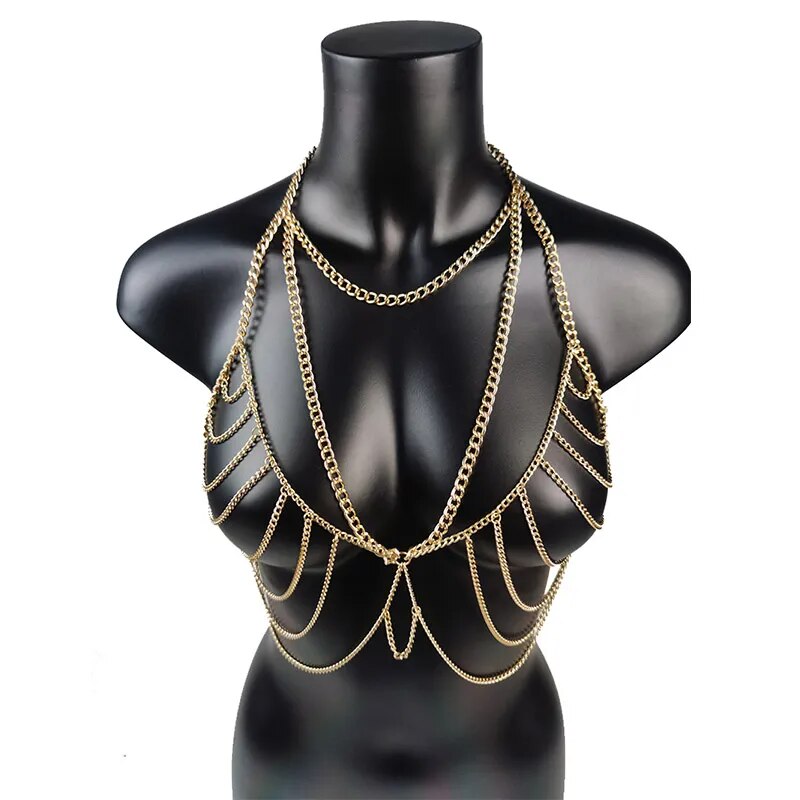 Body Chain Sexy Chest Chains Fashion Body Jewelry Belly Chains for Women Bikini Dress Sweater Accessories Bra Couple Games Gift