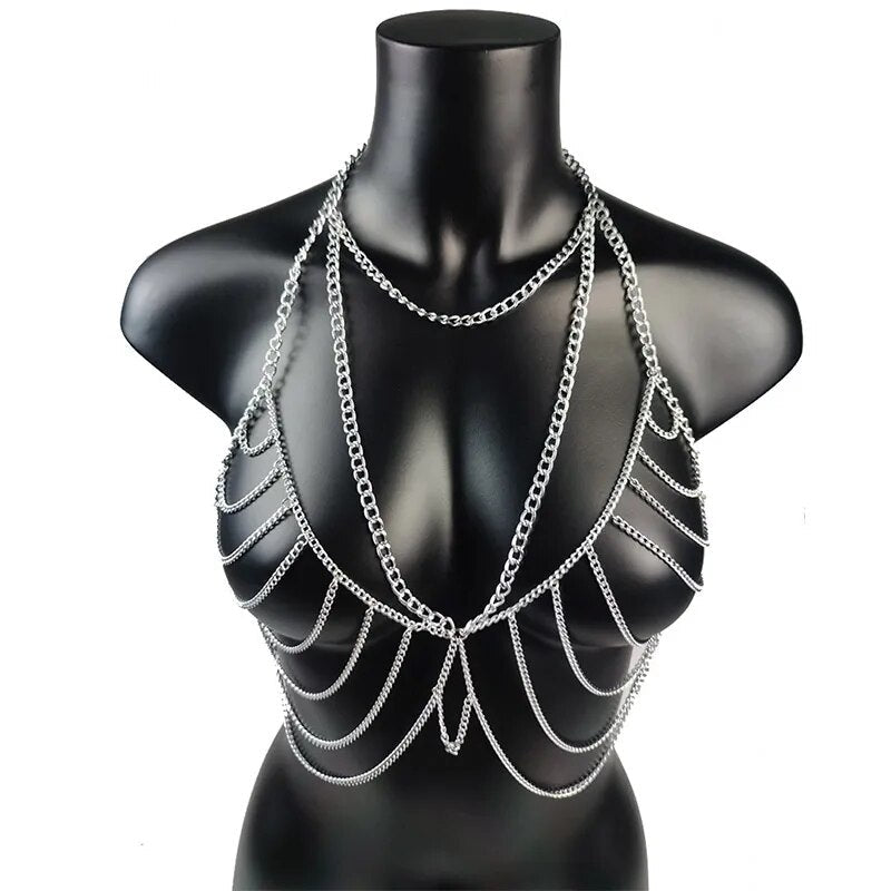 Body Chain Sexy Chest Chains Fashion Body Jewelry Belly Chains for Women Bikini Dress Sweater Accessories Bra Couple Games Gift