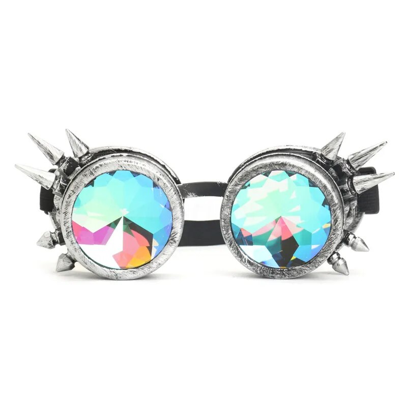 Steampunk lunettes de soleil hommes femmes kaléidoscope lunettes Rave Festival lunettes holographiques rétro fête Cosplay lunettes lunettes