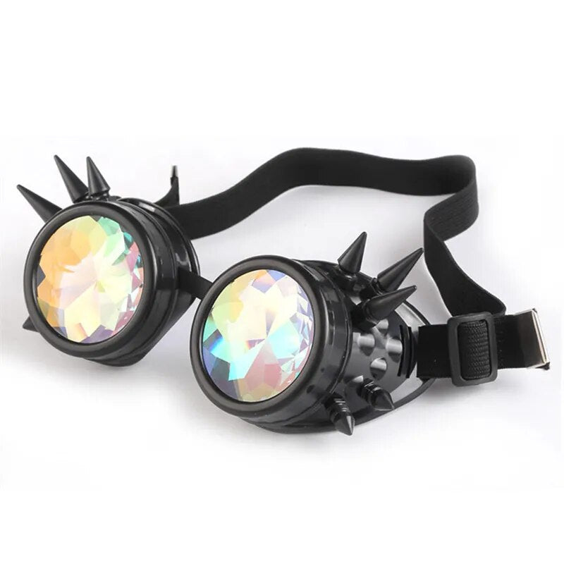 Steampunk lunettes de soleil hommes femmes kaléidoscope lunettes Rave Festival lunettes holographiques rétro fête Cosplay lunettes lunettes