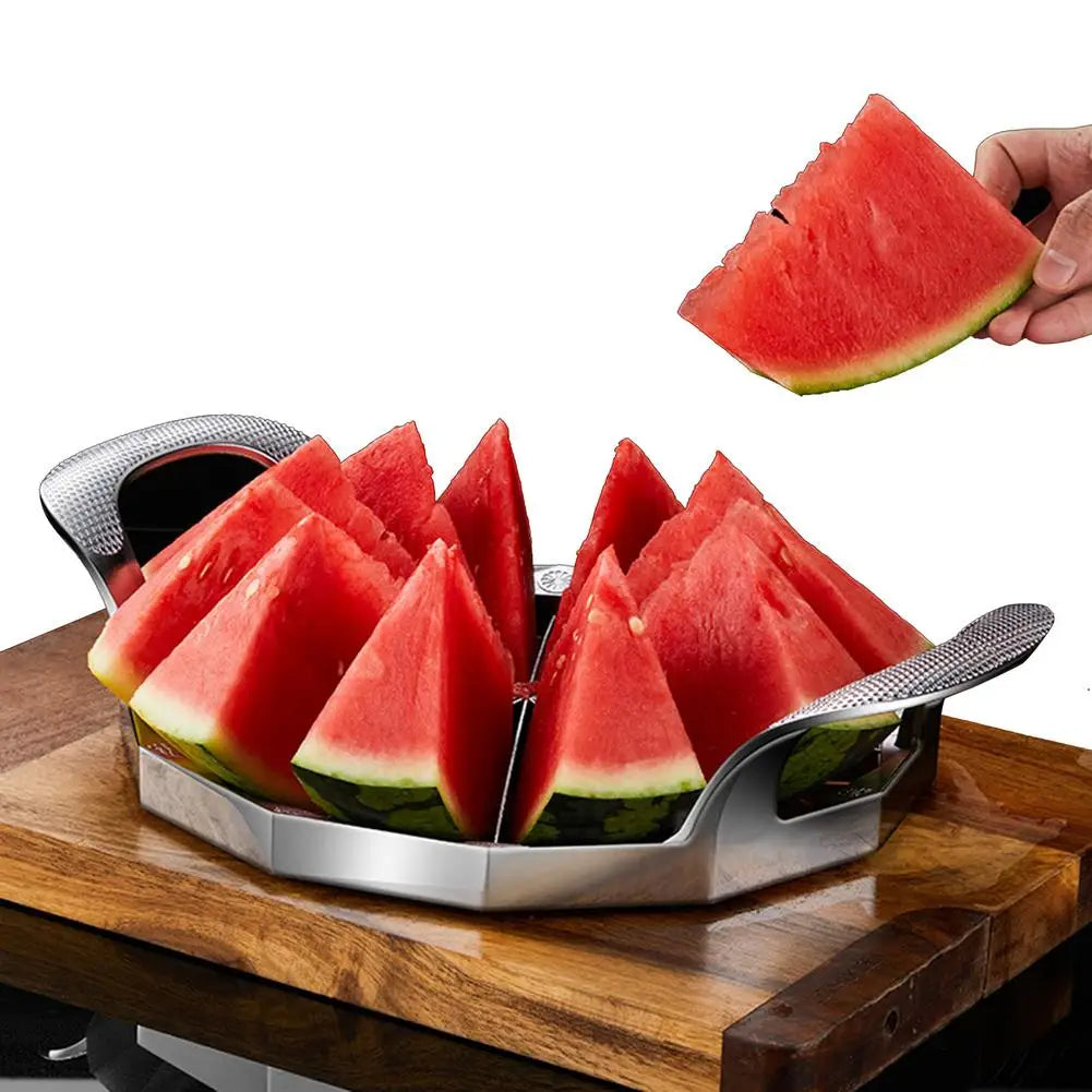 Rebanador de sandía con mango, cortador de frutas de acero inoxidable de cuerpo completo, utensilios de cocina, Gadget para sandía, melón