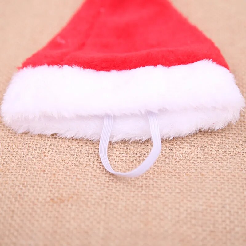 Gorro navideño de peluche pequeño de Papá Noel para mascota, perro, gato, adornos navideños para el hogar, gorro navideño, regalo de Feliz Año Nuevo