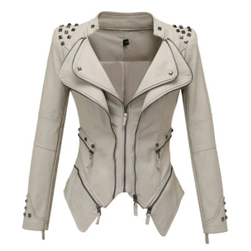 Leather Jacket Women Femme Veste Chaqueta Mujer Motorcycle