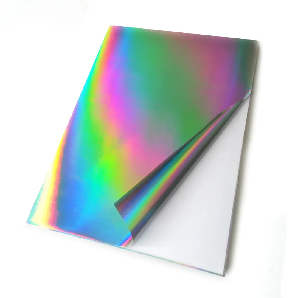 10/20/30/40/50/100 Sheets Holographic Sticker A4 Printable Vinyl Sticker Paper Waterproof Self-adhesive Rainbow InkJet Printer