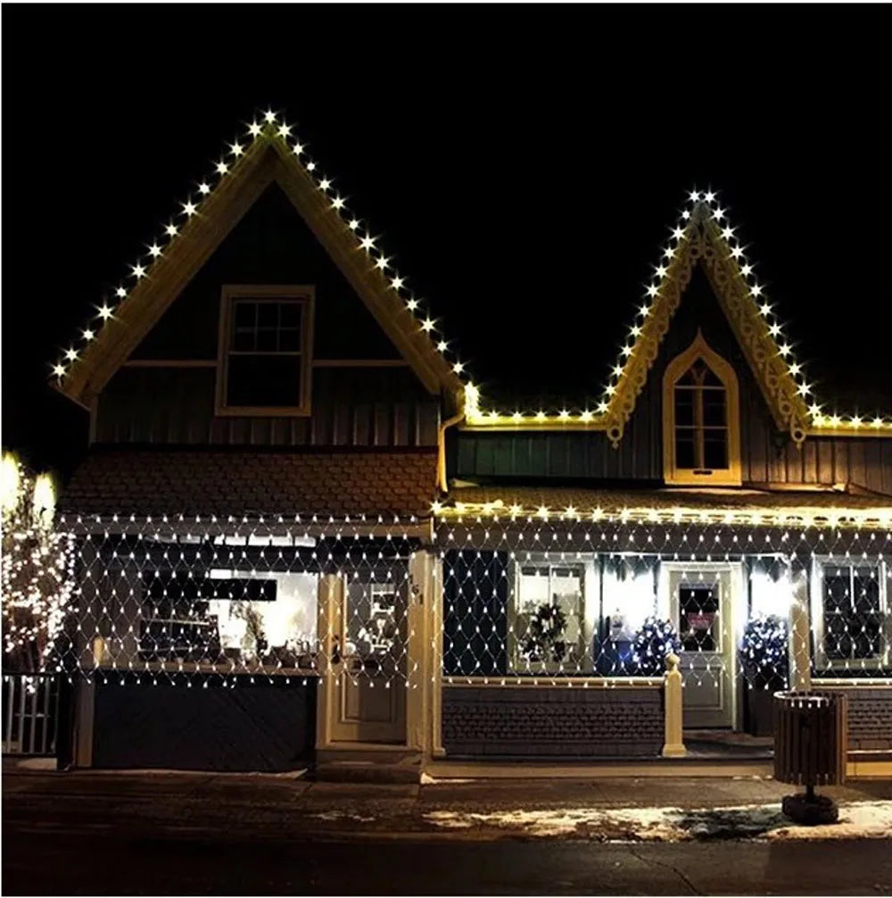 Guirlandes de noël LED 4m x 6M 1.5MX1.5M 2x3M, filet lumineux féerique, fête de noël, jardin, décoration de mariage, rideau lumineux