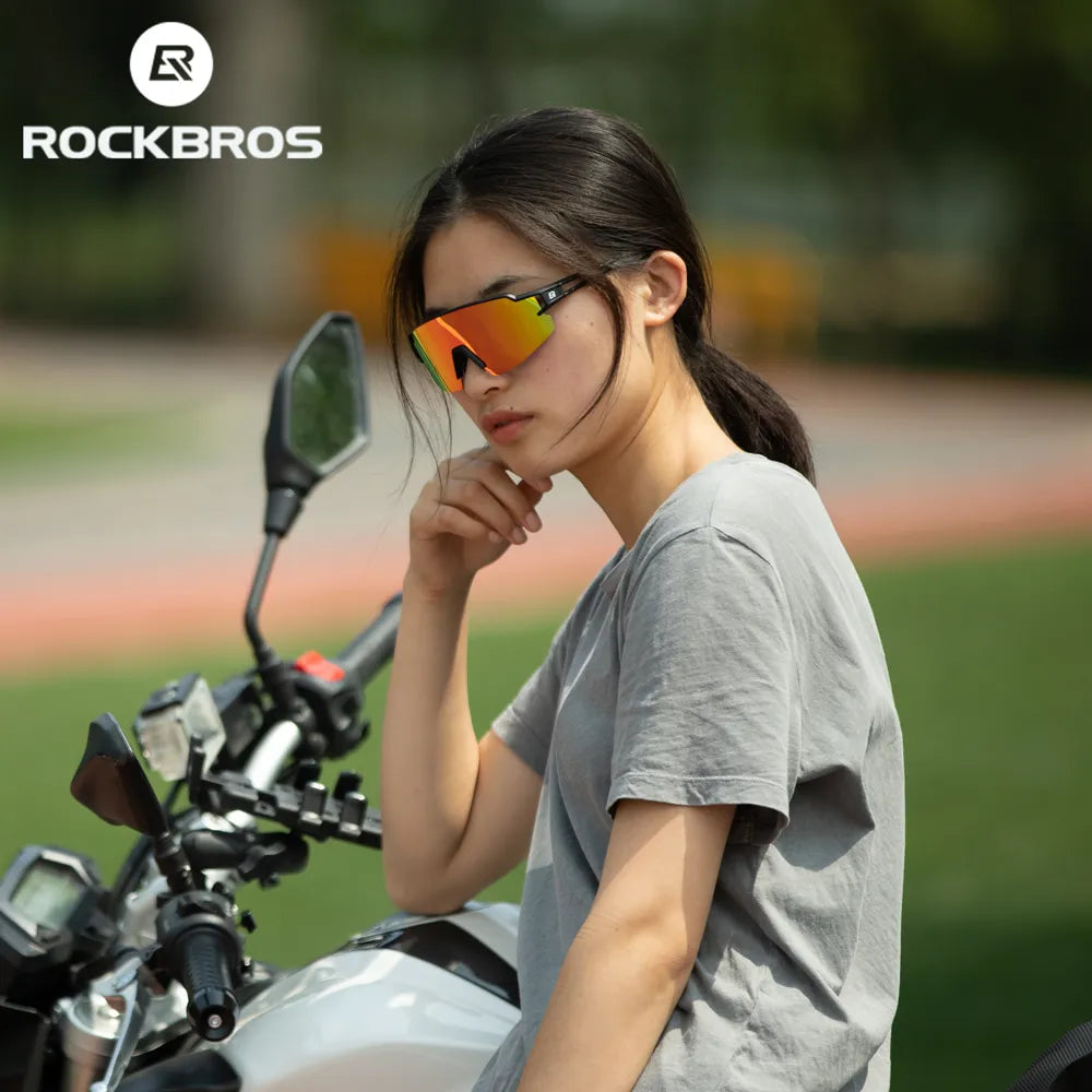 Gafas de ciclismo fotocromáticas ROCKBROS polarizadas con montura para miopía integrada, gafas de sol deportivas para hombres y mujeres, gafas para ciclismo