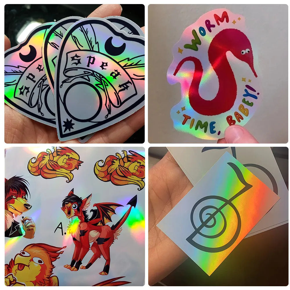 10/20/30/40/50/100 Sheets Holographic Sticker A4 Printable Vinyl Sticker Paper Waterproof Self-adhesive Rainbow InkJet Printer