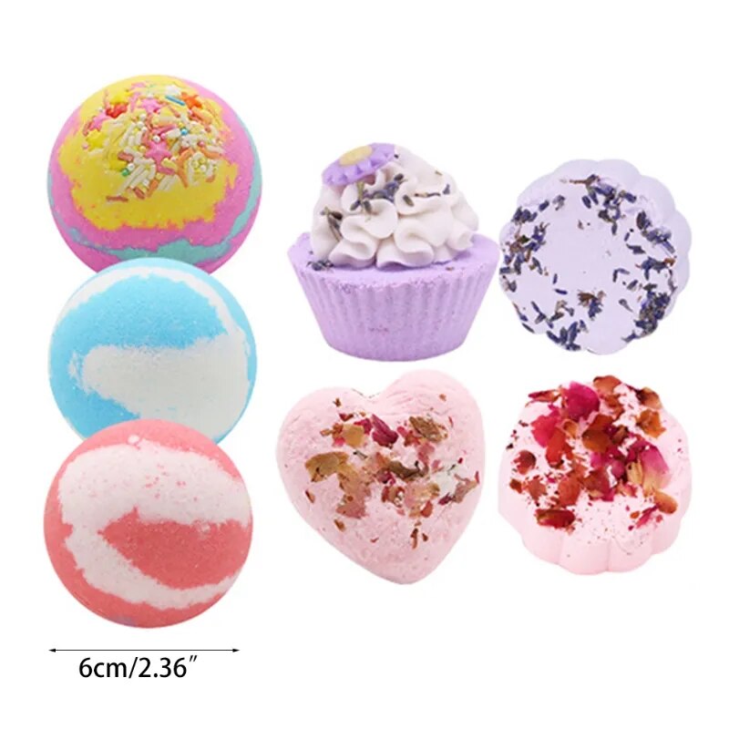 7Pcs Special Shape Bath Bombs Gift Set with Essential Oils Spa Bubble for Women Birthday Mothers Day