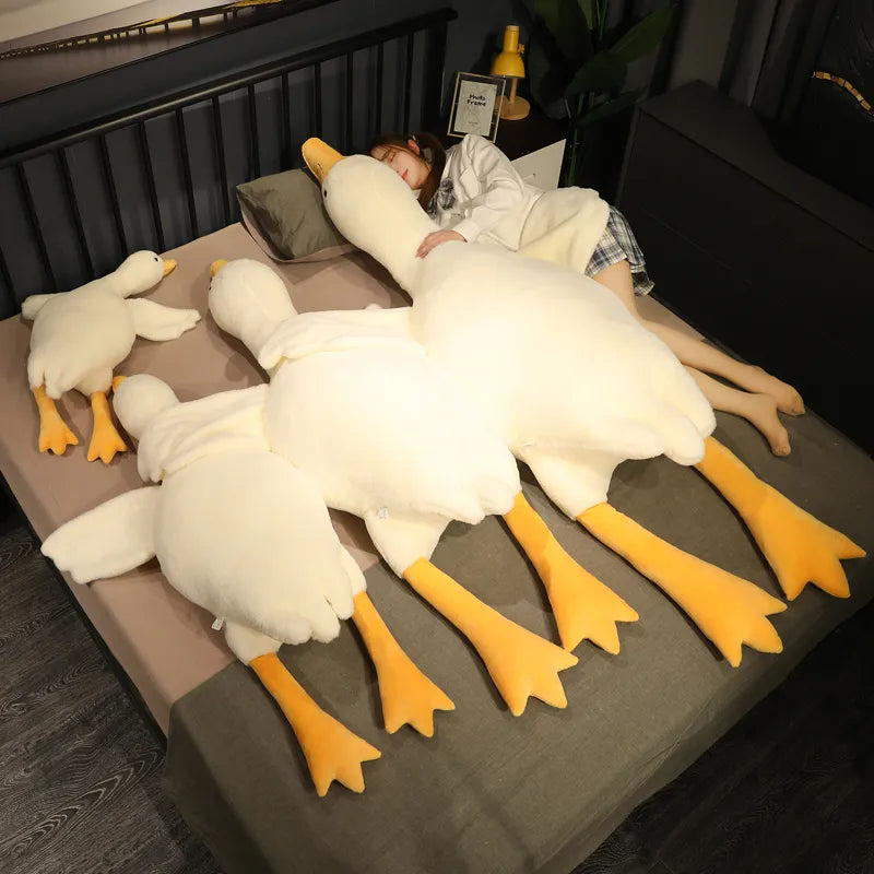 50-190cm Big White Goose Plush Toy Giant Duck Doll Soft Stuffed Animal Goose Sleeping Pillow Sofa Cushion Birthday Gift for Kids